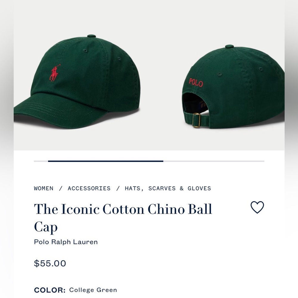 Polo Ralph Lauren Green Chino Ball Cap